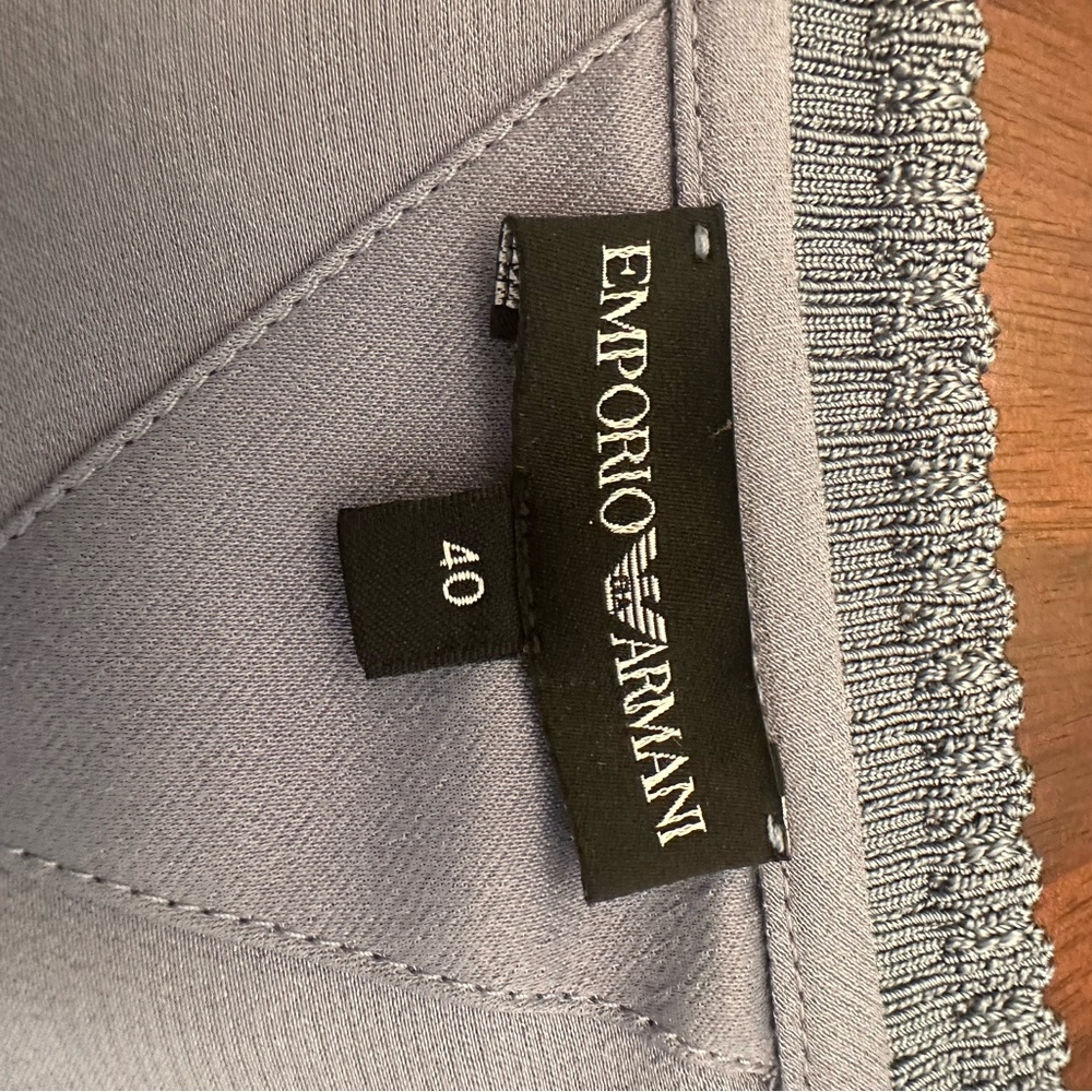 Emporio Armani Light Blue Satin Drawstring Blouse – Elegant Designer Top - Picture 2 of 9
